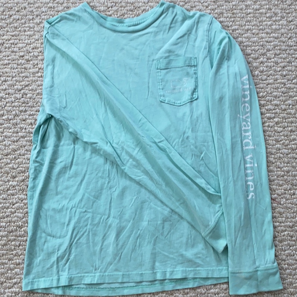 Vineyard Vines Aqua Blue Long Sleeve Tee